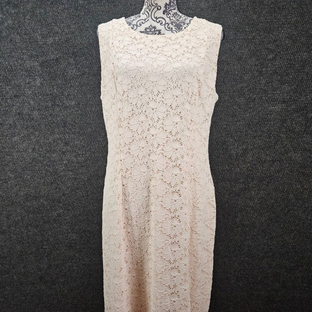 Alfani Off-white Sleeveless Lace Dress Size 12